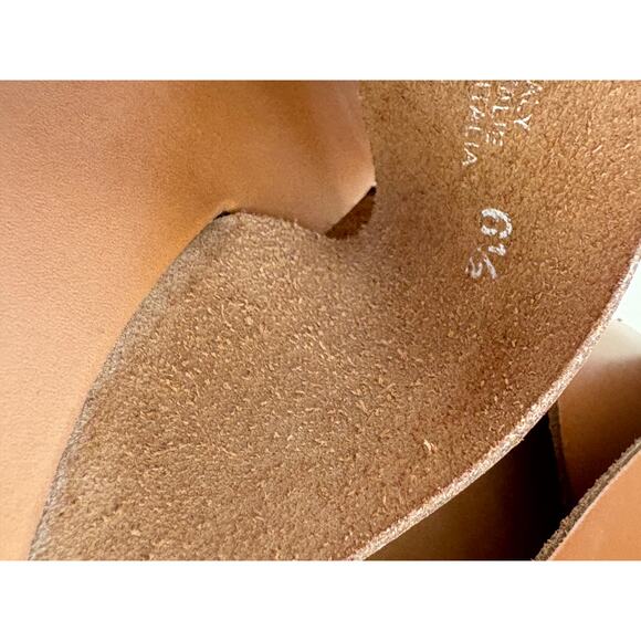 Seychelles Chai Slide Sandals 6.5 Brown Tan Leather Travel Resort Beach Square - Picture 4 of 4